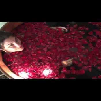 Bethe Correia Shooting Ad in Rose Petal Bath