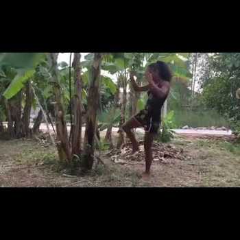 114 Pound GLORY KB Athlete Anissa Meksen Chopping Down Banana Tree with Kicks