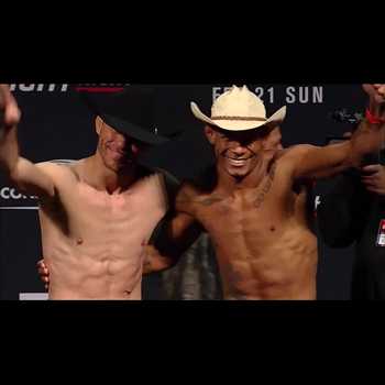Cowboys Cerrone and Oliveira have friendly staredown Full UFC Weigh In