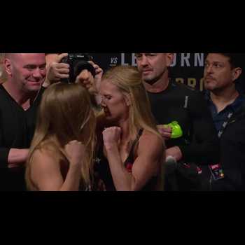 You have to see Ronda Rouseys physical staredown with Holly Holm